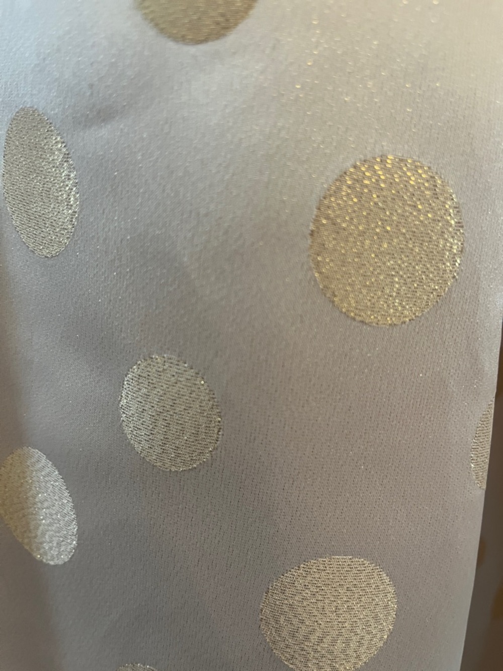 Eliza J Cream full Skirt w/Metallic Gold Polka Dot Jacquard side pockets Size 12 - Picture 9 of 12
